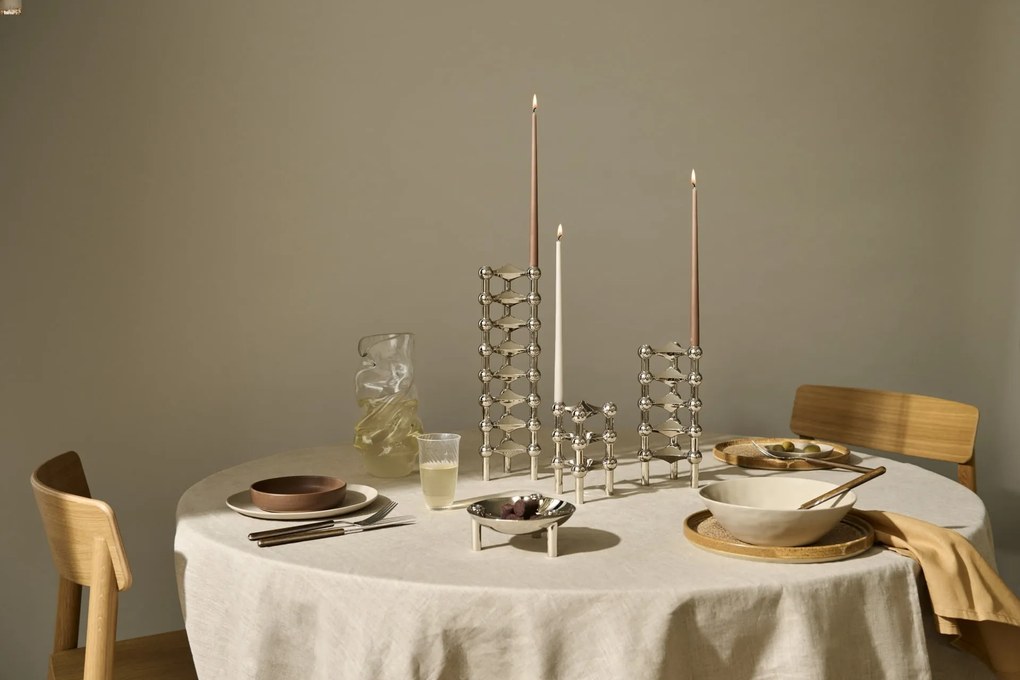 Stoff Nagel Vysoká sviečka STOFF Nagel by Ester&Erik Soft Brown – set 6 ks