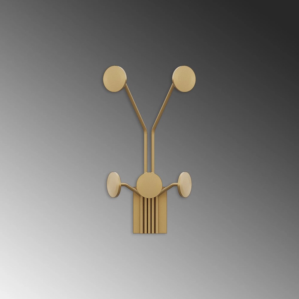 Nástěnný kovový háček Giraffe 24 cm zlatý