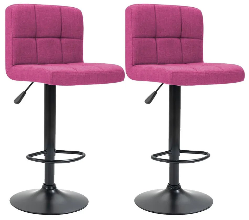 Barové stoličky s látkovým poťahom, 2 ks, rôzne farby- pink