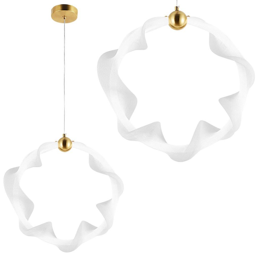 Toolight Toolight, LED závesné osvetlenie 22W, 4000K, 1540lm, G014-1CP, biela-zlatá, OSW-06361