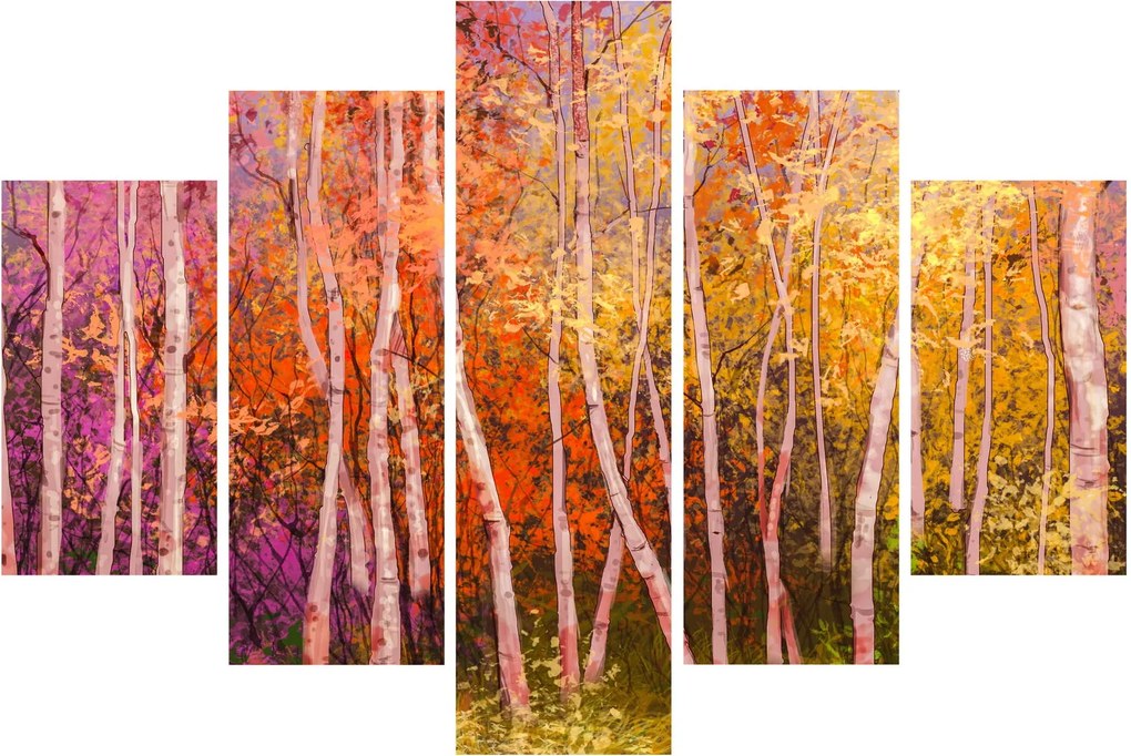 Obraz farebného lesa (150x105 cm)