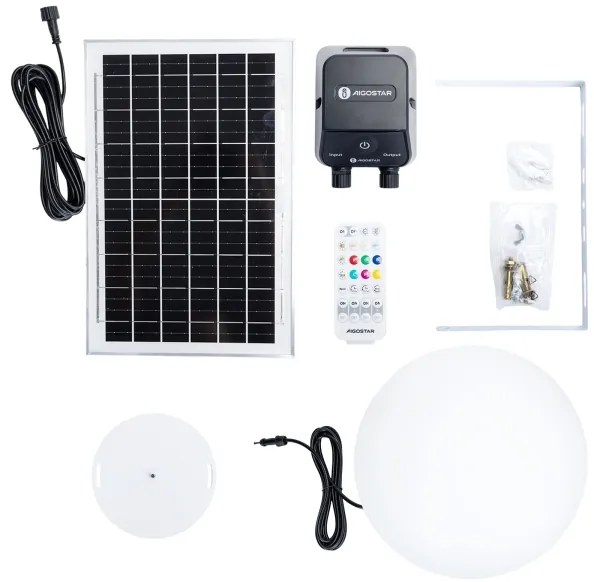 Aigostar-LED RGB stmievateľná vonkajšia lampa MESH 35 W/3,7 V 4000 mAh 2700–6500 K IP65 priemer 30 cm