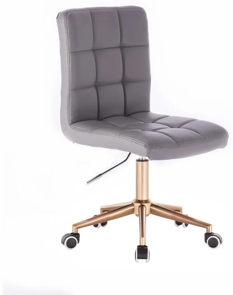 LuxuryForm DESIGN Stolička TOLEDO na zlatej podstave s kolieskami - sivá