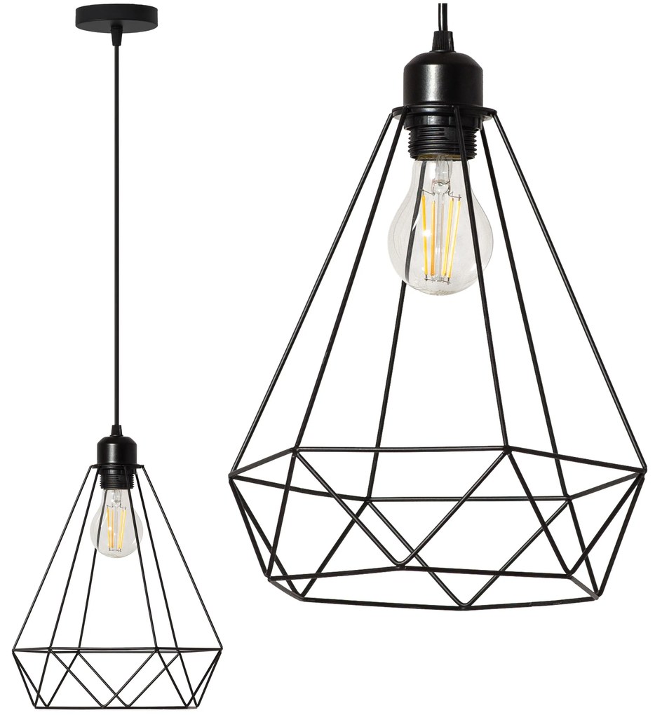 Toolight - Stropná lampa Reno 1xE27 180986, čierna, OSW-00011