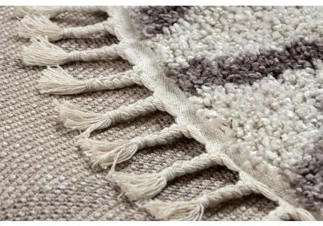 Okrúhly koberec BERBER BENI krémová - strapce, Maroko, Shaggy Veľkosť: kruh 160 cm