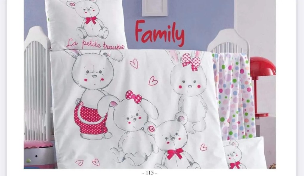 Obliečky bavlnené detské Family 130x90cm+45x65cm  TiaHome