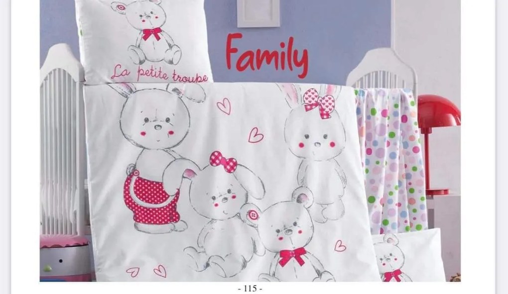 Obliečky bavlnené detské Family 130x90cm+45x65cm