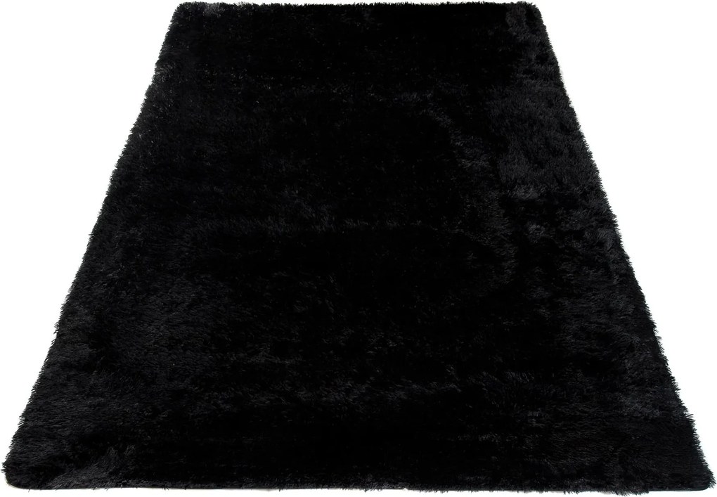 TA Koberec BLACK BLACK SILK Čierny Obdĺžnikový Rozmer: 80x150 cm