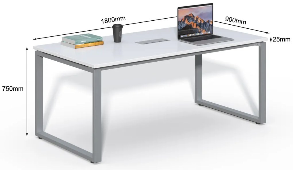 Rokovací stôl Houseland Prime Meet 01 180 cm biely