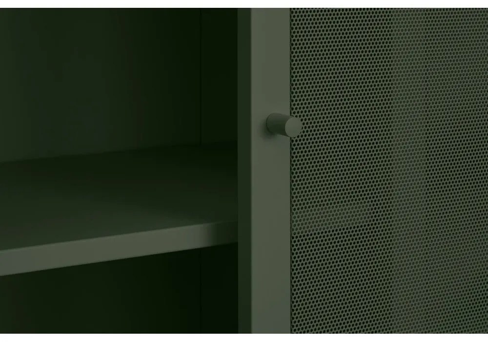 Tmavozelená kovová skrinka s posuvnými dverami 90x180x40 cm Veep – Unique Furniture