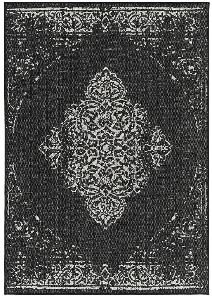 Koberce Breno Kusový koberec SUNNY 4416 Black, sivá, čierna,200 x 290 cm