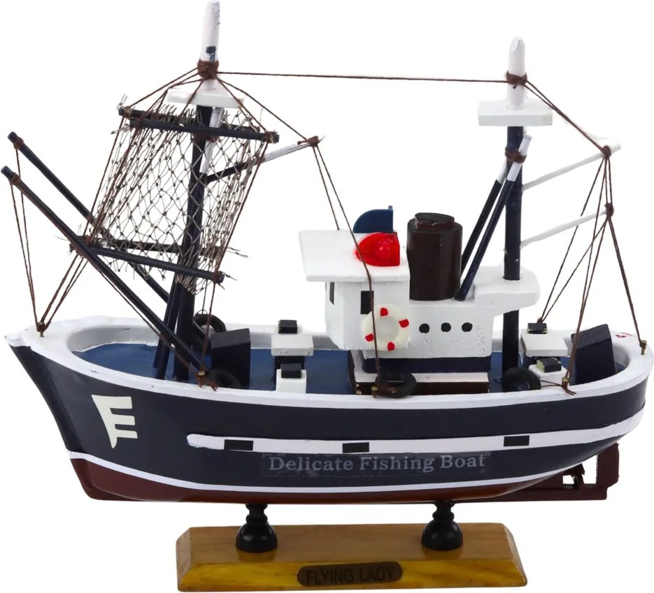 LEAN Toys Zberateľský model dekoratívneho rybárskeho plavidla Flying Lady 24x23cm