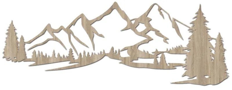 Drevený obraz Hory a les – moderná dekorácia na stenu | SENTOP FB-HDF0414