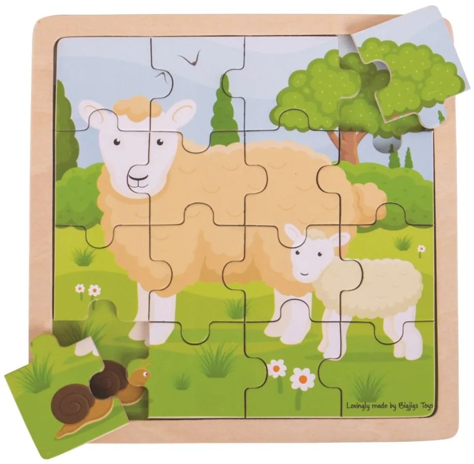 Bigjigs Toys puzzle - Ovečka s jahniatkom