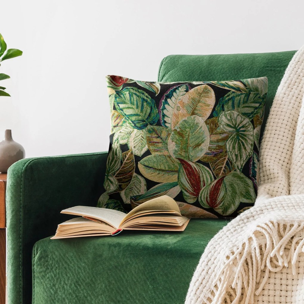 GOBELÍNOVÁ DEKORAČNÁ OBLIEČKA NA VANKÚŠ GOBELIN08 45X45 CM LISTY