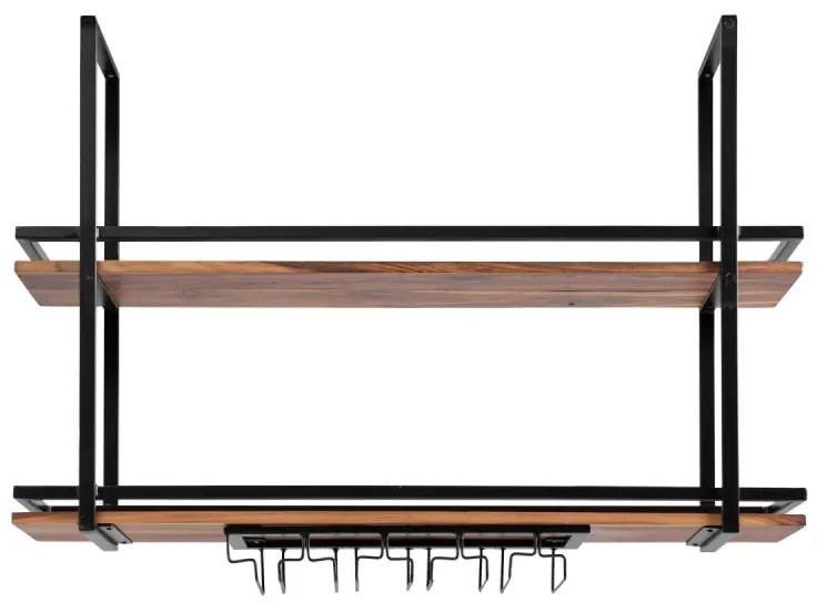 furniture-nabytek.cz - Masívna závesná polica Aro z kovu a dreva, lakovaná, hnedá – 120 cm