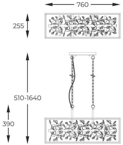 Zuma Line P0578-06C-V7V7 - Luster na reťazi SPRING 6xG9/33W/230V zlatá
