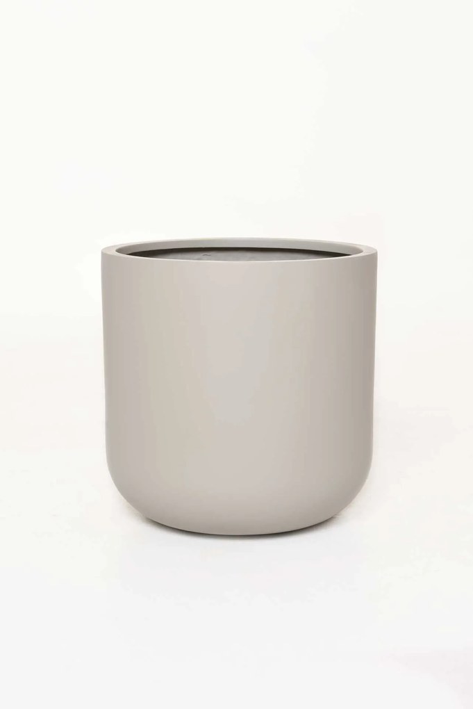 Okrúhly kvetináč CHICO, sklolaminát, priemer 40 x výška 40 cm, béžový