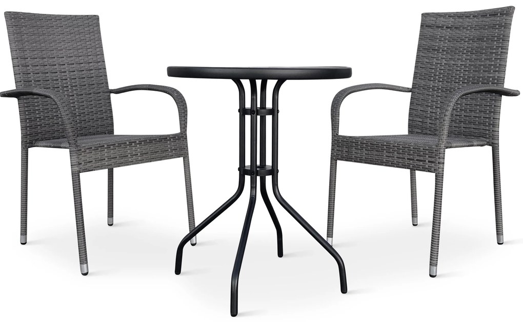 Balkónový set Nina + 2x ratanová stolička Paris PREMIUM
