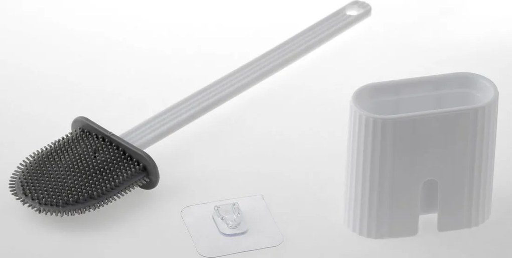 Aqualine WC silikónová štetka závesná/na postavenie, biela TF010