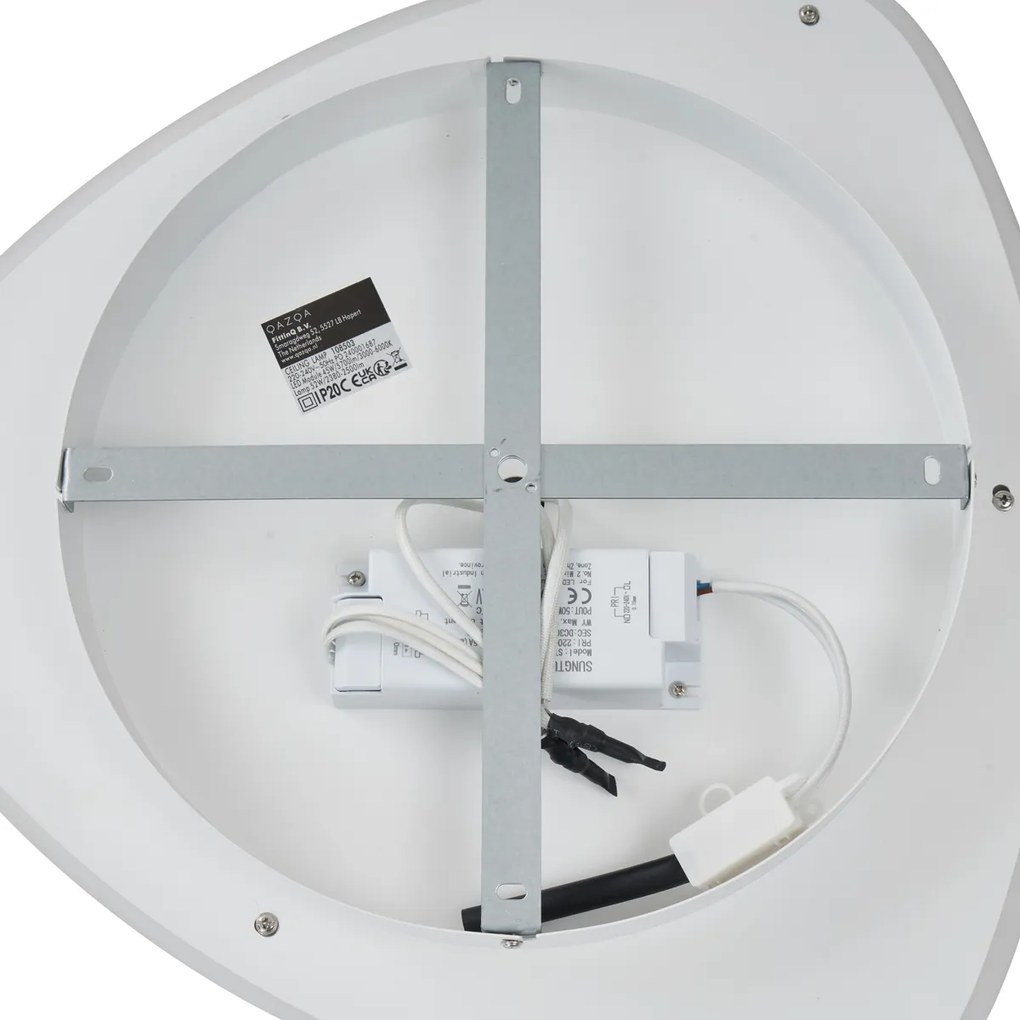 Dizajnové stropné svietidlo biele s tmavosivým organickým tvarom vrátane LED stmievateľné - Taylor