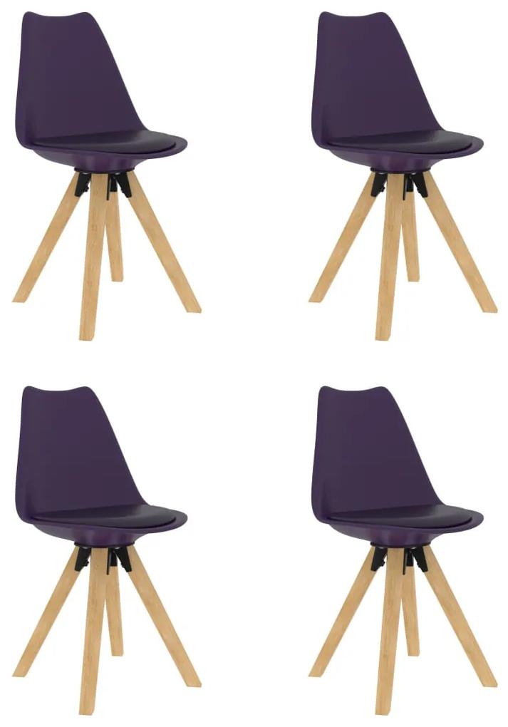 vidaXL Jedálenské stoličky 4 ks, fialové