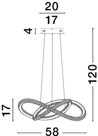 LED luster Ginevra 57 čierne