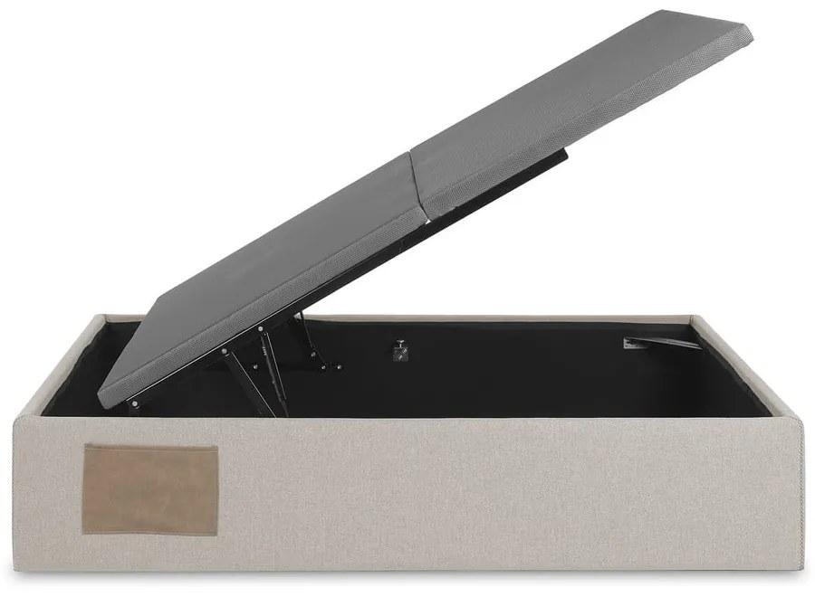 Béžová čalúnená dvojlôžková posteľ s úložným priestorom 160x200 cm Matters – Kave Home