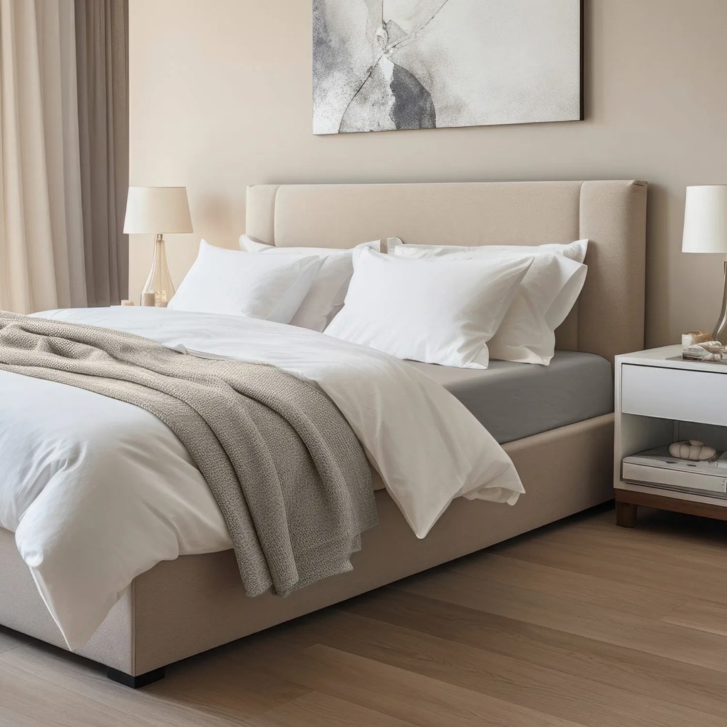 JERSEY PRESTIERADLO 200X220 CM, VÝŠKA 30 CM SIVÉ