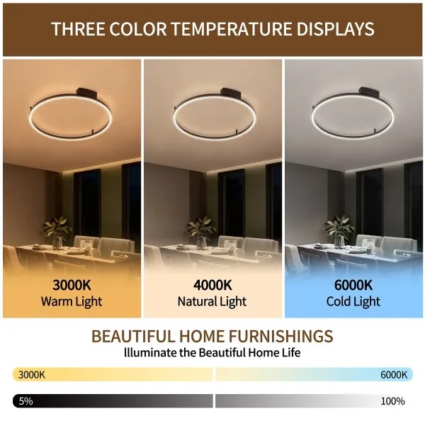 Brilagi - LED stmievateľné svietidlo PORTOFINO LED/60W/230V priemer 80 cm čierna + DO