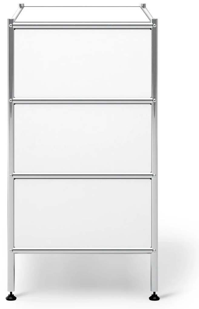 Kovová komoda »CN3« s 3 zásuvkami, biela