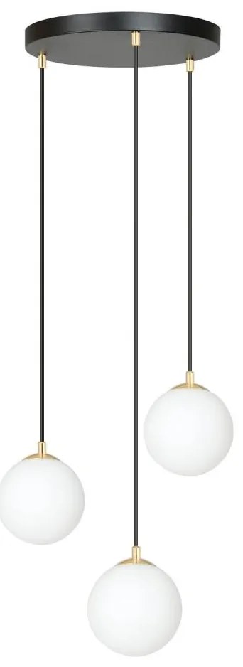 Luster na lanku ROYAL 3xE14/10W/230V pr. 30 cm čierna