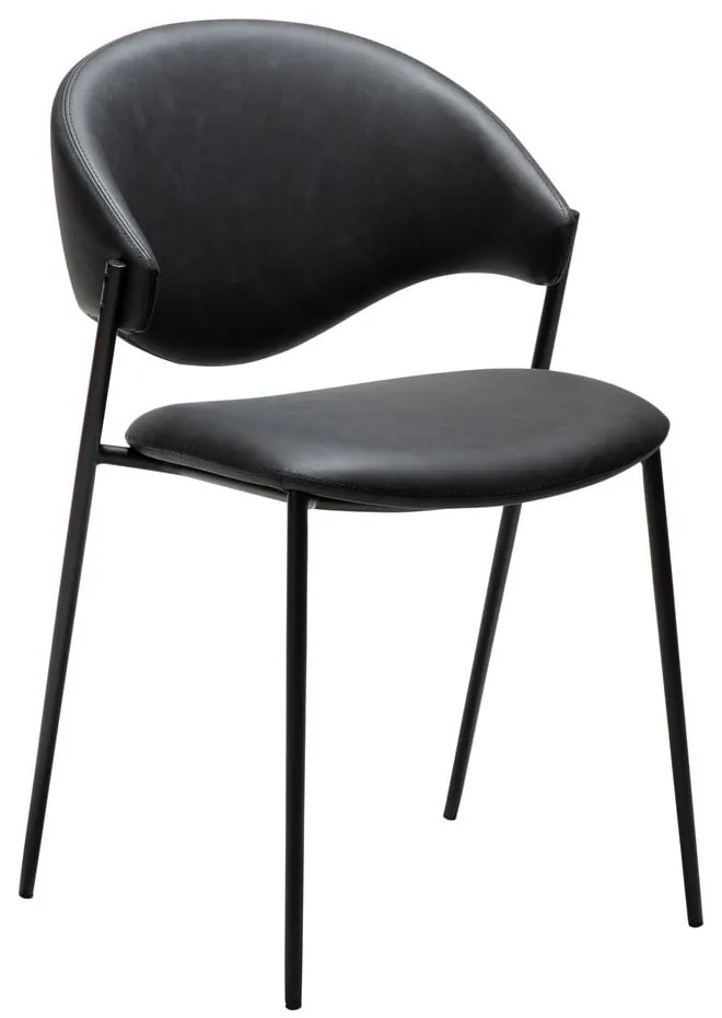 Čierna jedálenská stolička z imitácie kože Zone – DAN-FORM Denmark
