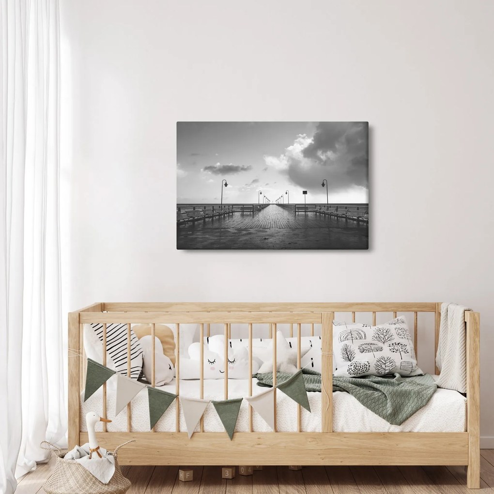 Obraz - Promenáda pri pobreží (90x60 cm)
