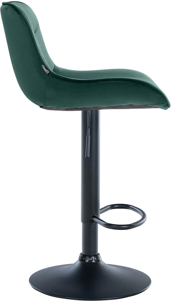 Design-Shop 2x Barová stolička Vonore - zamat, čierny rám - Zelená