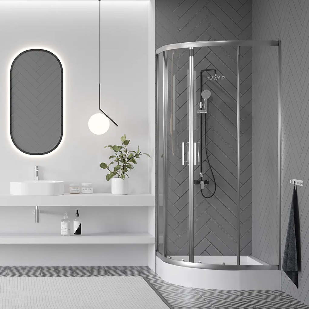 Laveo Desna, štvrťkruhová sprchová vanička 90x90x16 cm, biela, LAV-JBD_696Z