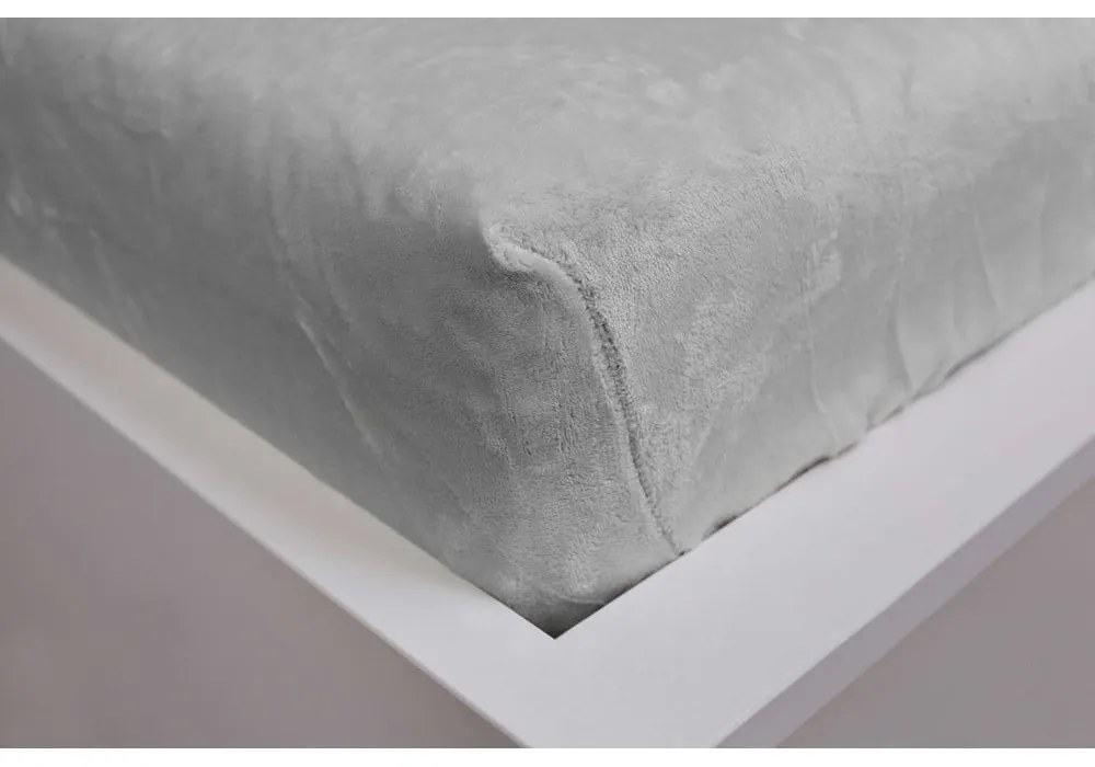 Sivá napínacia mikroplyšová plachta 180x200 cm – Jerry Fabrics