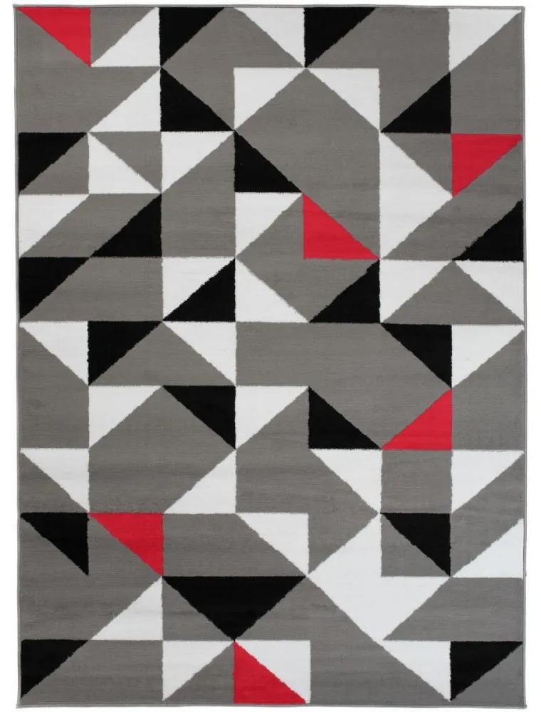 Kusový koberec PP Lester sivočervený 180x250cm