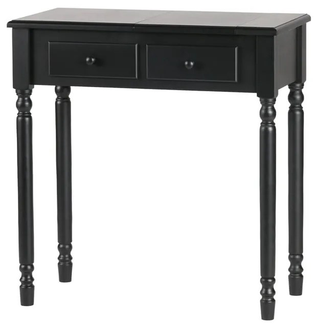 Čierny toaletný stolík z borovicového dreva WOOOD Romy