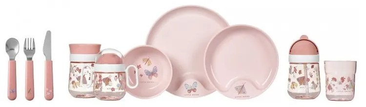 Svetloružový tritanový detský hrnček 300 ml Flowers &amp; butterflies – Mepal
