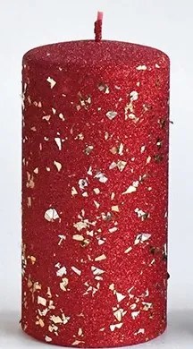 Vánoční svíčka GLAMOUR 7x10 cm červená