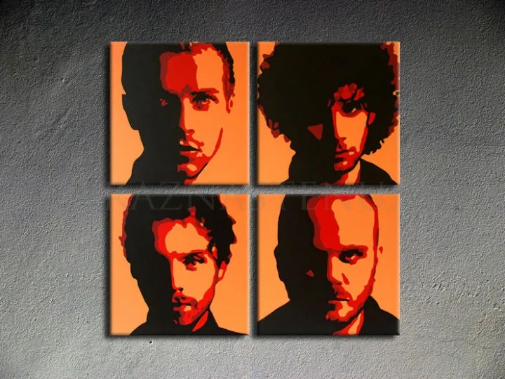 Ručne maľovaný POP Art obraz Coldplay | rôzne rozmery