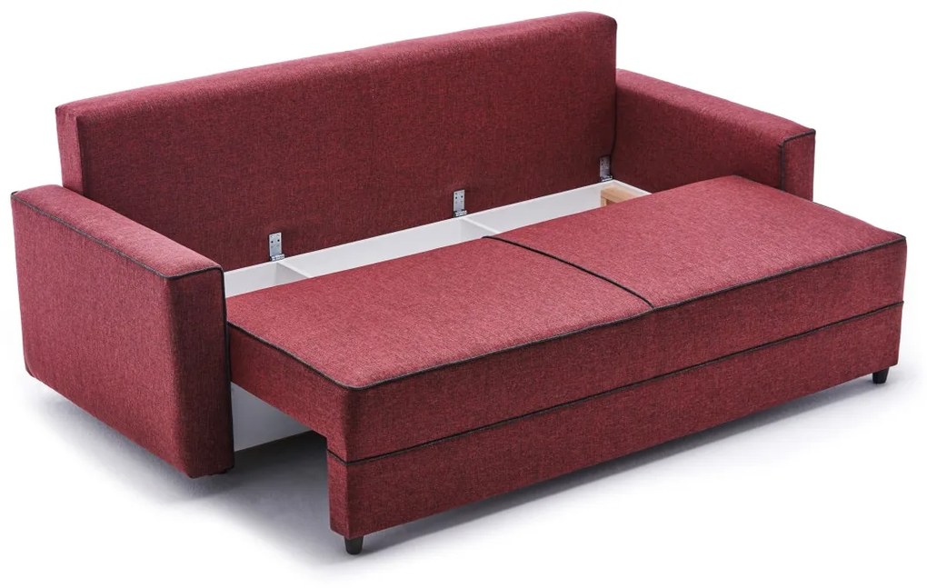 Pohovka trojsedačka Emilie (červená). Akcia -17%. Vlastná spoľahlivá doprava až k Vám domov. 1087953
