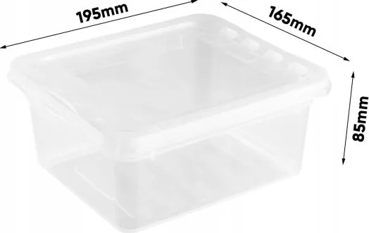 Keeeper Úložný box s vekom (má 2 funkcie) BEA Clearbox 1,7L, 19,5 x 16,5 x 8,5 cm
