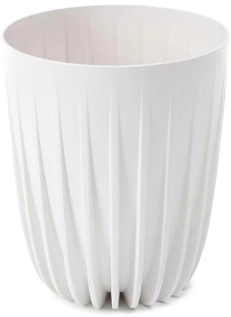 PLASTOVÝ KVETINÁČ STRIPPED ECO 30X25 CM BIELA