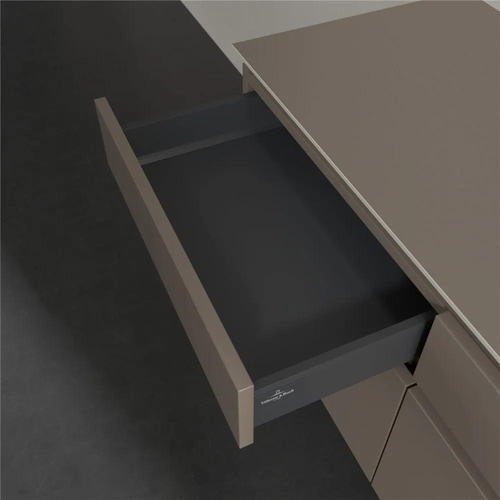 VILLEROY &amp; BOCH Legato závesná skrinka pod umývadlo na dosku (umývadlo vpravo), 4 zásuvky, 1200 x 500 x 550 mm, Truffle Grey, B58200VG