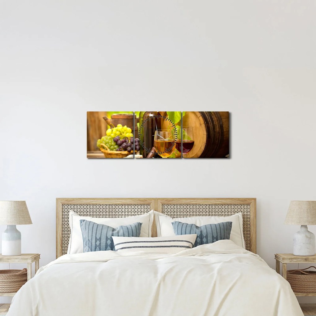 Obraz - Vína (s hodinami) (90x30 cm)