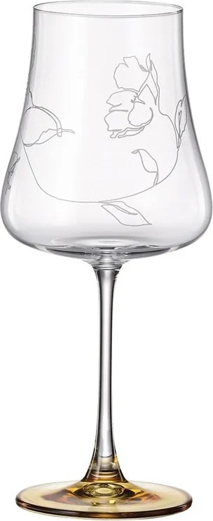 BOHEMIA IDUNA AMBER BOTTOM POHÁR NA VÍNO 650ML SADA 6KS