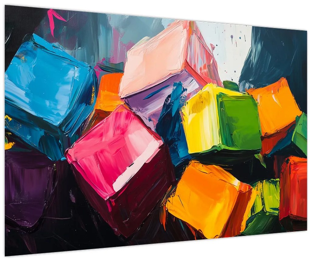 Obraz - Farebné kocky (90x60 cm)