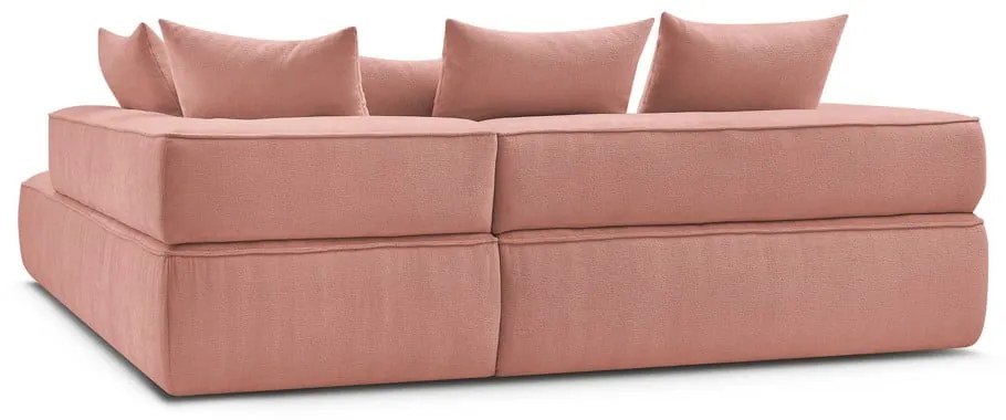 Ružová ženilková rohová pohovka (pravý roh/do L) Whesley – Bobochic Paris